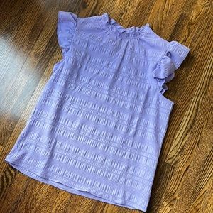 Lavender ruffled sleeve top